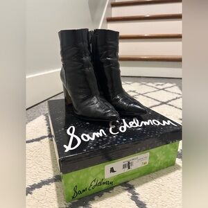 Sam Edelman Hilty Black Crinkle Lea Ankle Bootie. Size 7